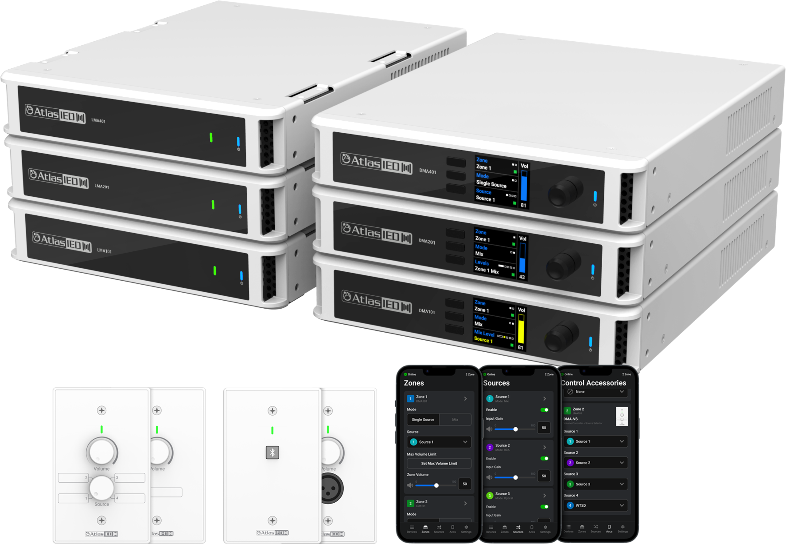 AtlasIED DMA and LMA Series Amplifiers with Accessories